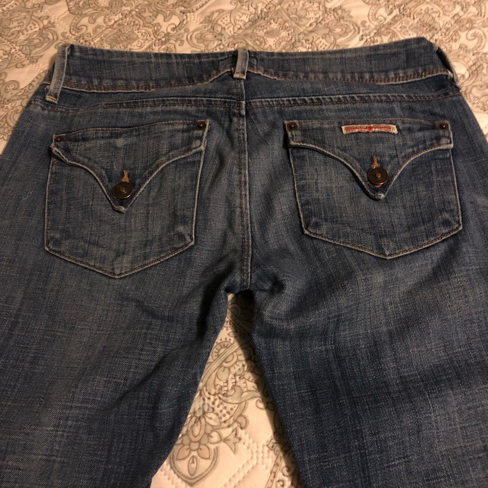 Hudson Collin Skinny Flap jeans.